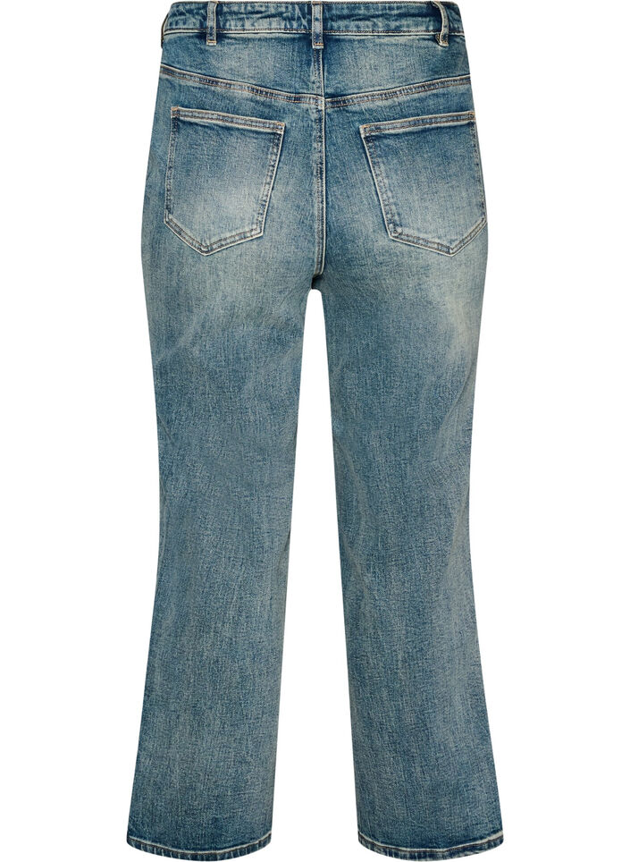 Kiana straight fit jeans med let slidt look, Bl&aring;, Packshot image number 1