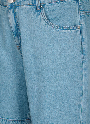 Denim shorts med høj talje, Light Blue Denim, Packshot image number 2