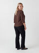 Bluse med 3/4 &aelig;rmer, Brun, Model image number 2