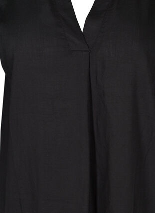Langærmet kjole i viskose, Black, Packshot image number 2