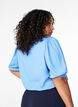 Bluse i viskose med 1/2 ærmer, Cornflower Blue, Model image number 1