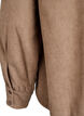 Langærmet skjortebluse i fløjl, Brun, Packshot image number 3