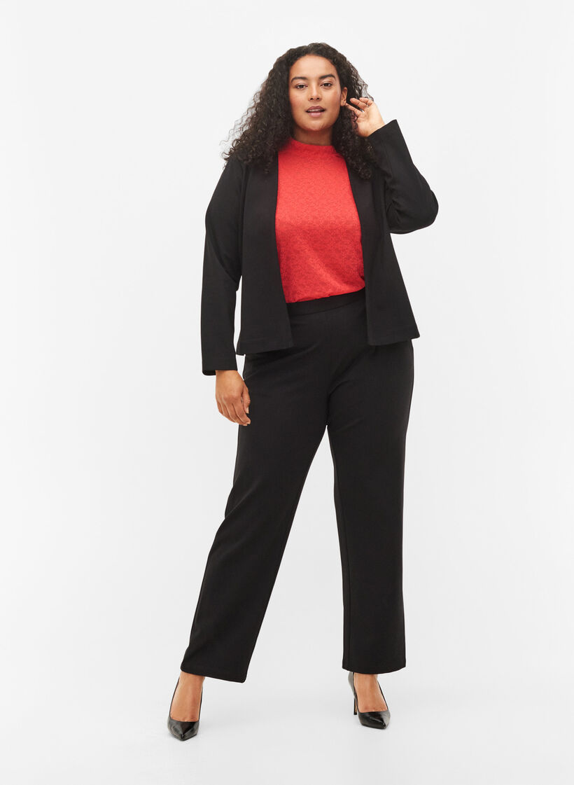 Tætsiddende blondebluse med lange ærmer, Hibiscus, Model image number 2