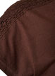 T-shirt i bomuld med crochetdetalje, Brun, Packshot image number 3