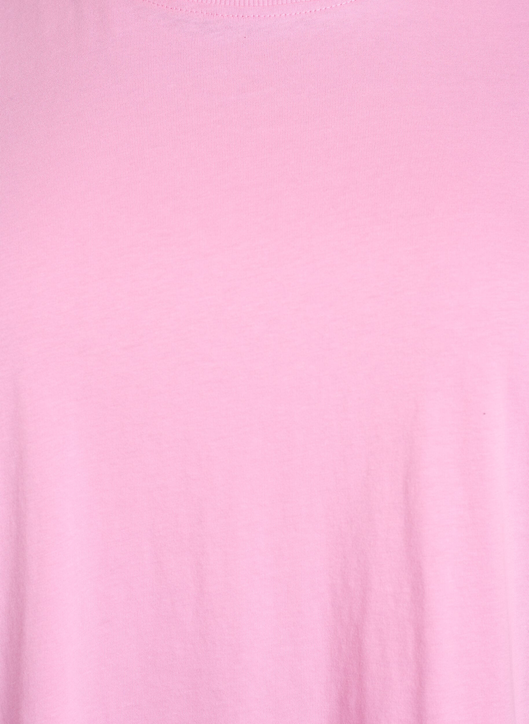ZizziBasis t-shirt i bomuld med rund hals, Lyser&oslash;d, Packshot image number 2