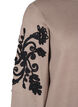 Strikbluse med broderi, Desert Taupe Comb, Packshot image number 2