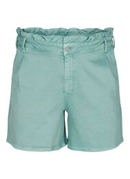 Bomulds shorts med flæsekant, Chinois Green