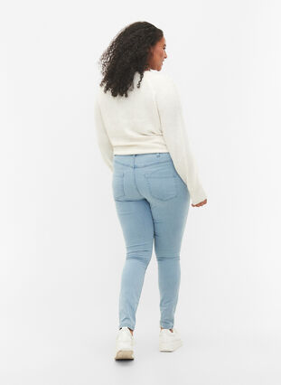 Højtaljede super slim Amy jeans, Ex Lgt Blue, Model image number 1