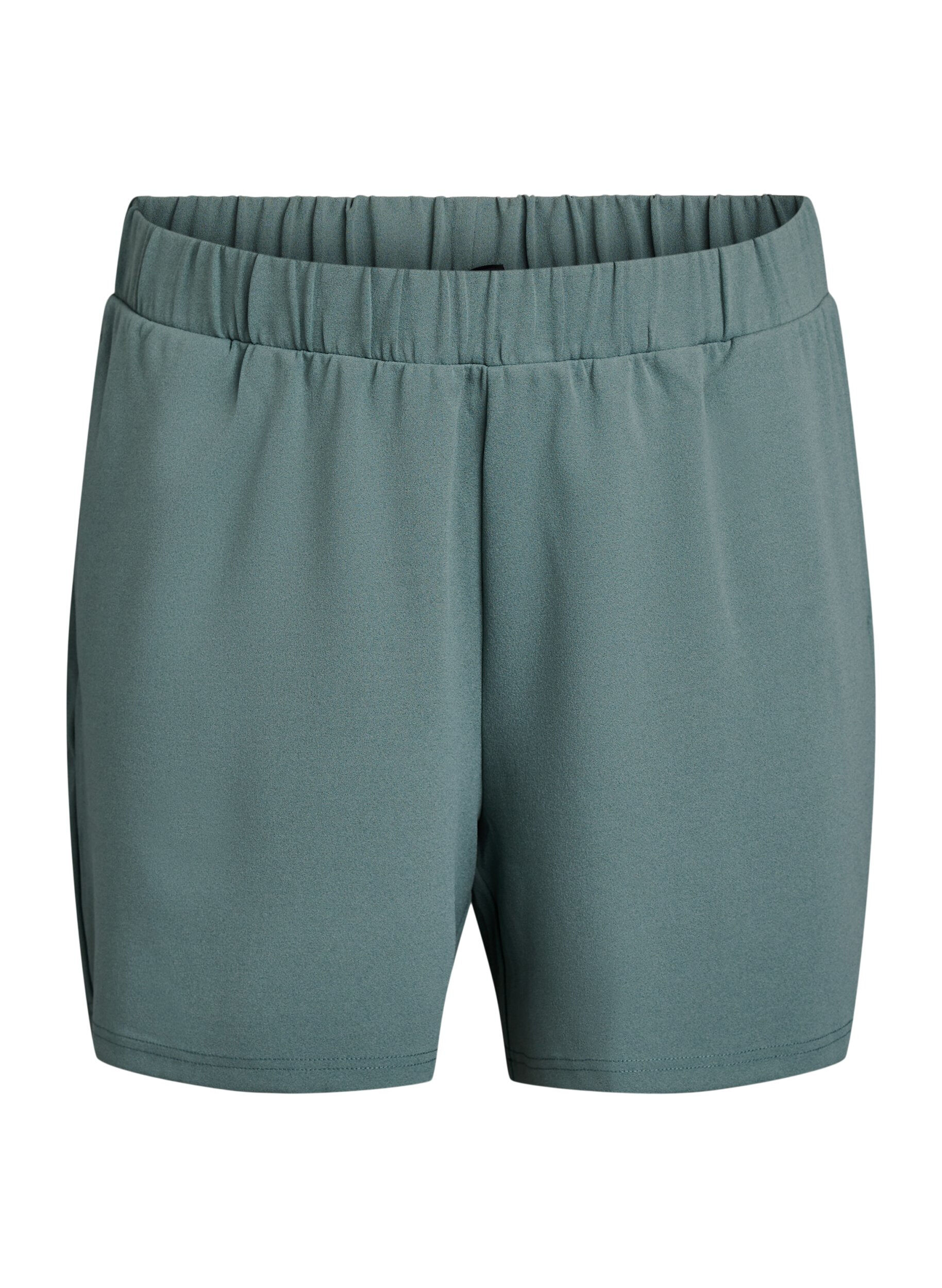 Zizzi FLASH - L&oslash;se shorts med lommer, Gr&oslash;n, Packshot image number 0