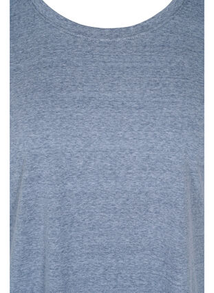 Meleret bomulds t-shirt, Navy Blazer melange, Packshot image number 2