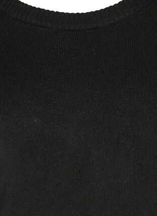 Langærmet strikkjole med rund hals, Black, Packshot image number 2