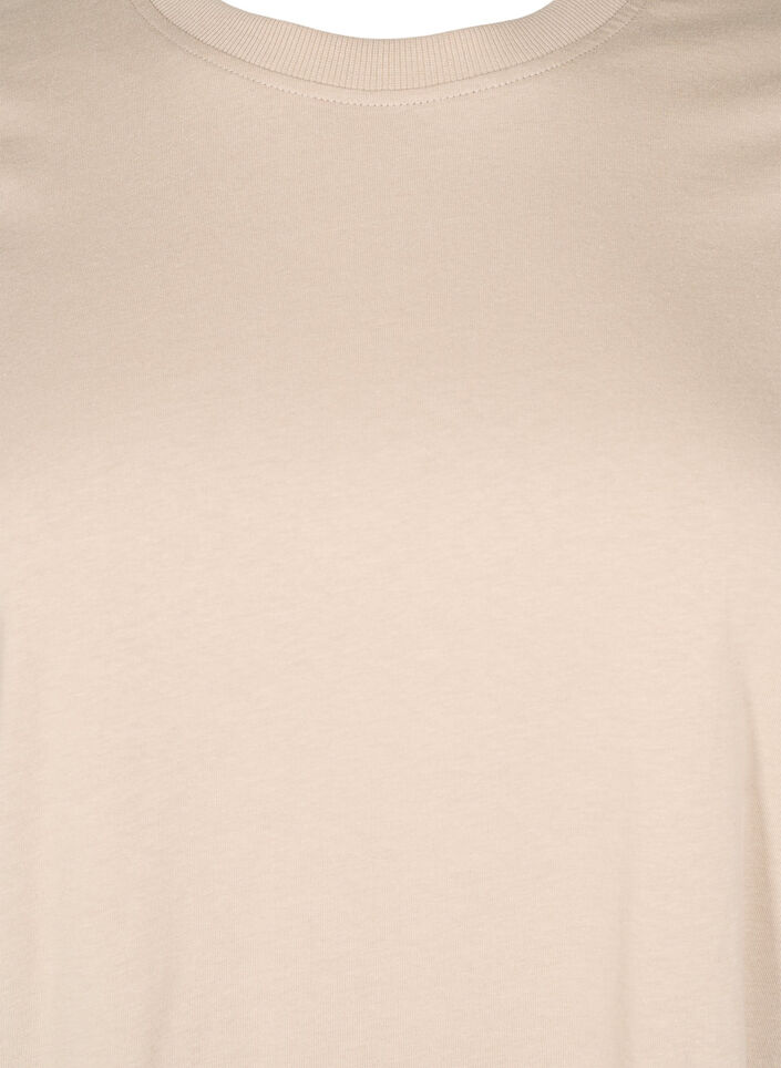 Basis t-shirt i bomuld med rund hals , Beige, Packshot image number 2