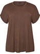 T-shirt i viskose med glimmerstriber, Brun, Packshot image number 0