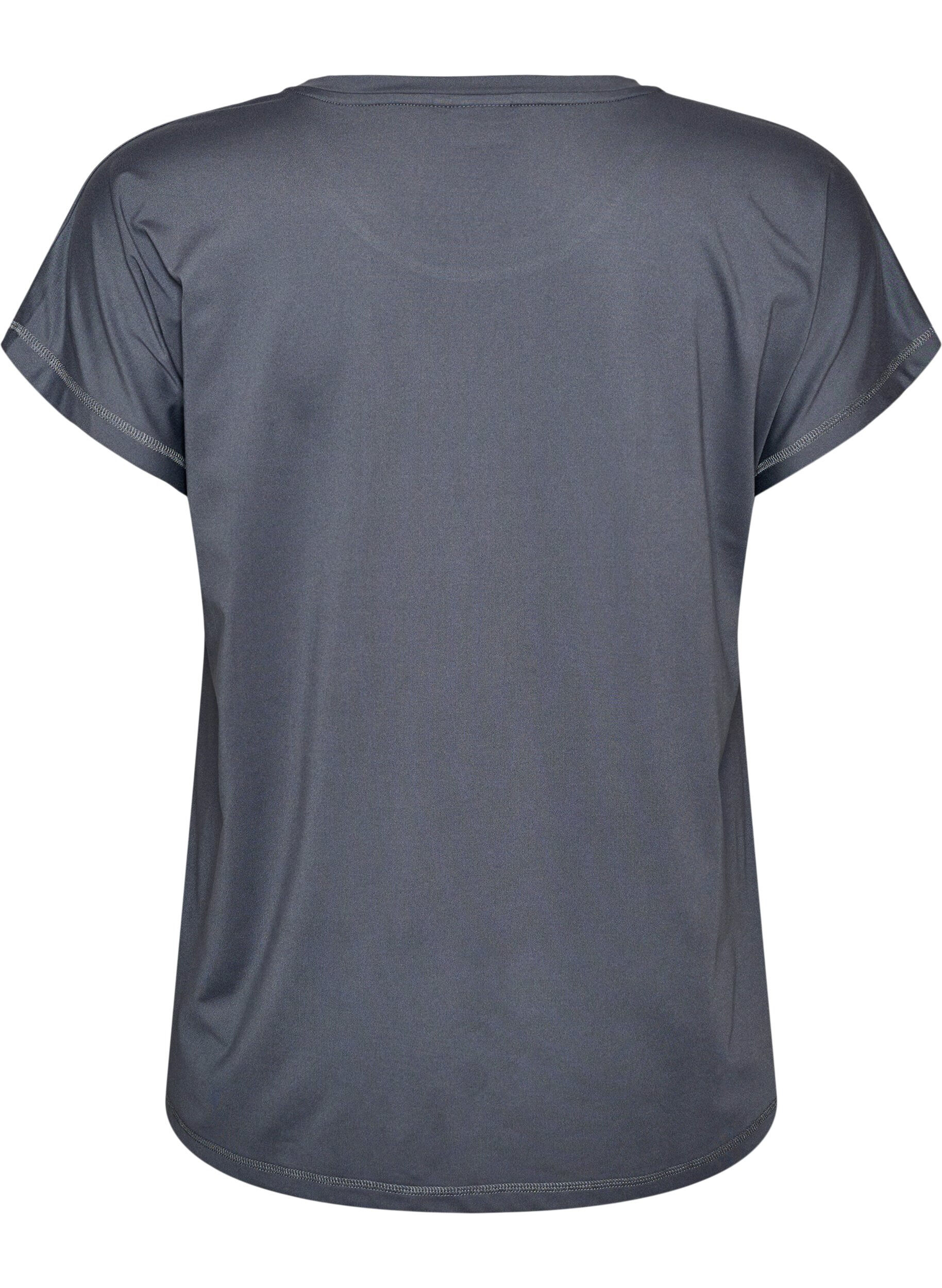 ZizziEnsfarvet tr&aelig;nings t-shirt, Gr&aring;, Packshot image number 1