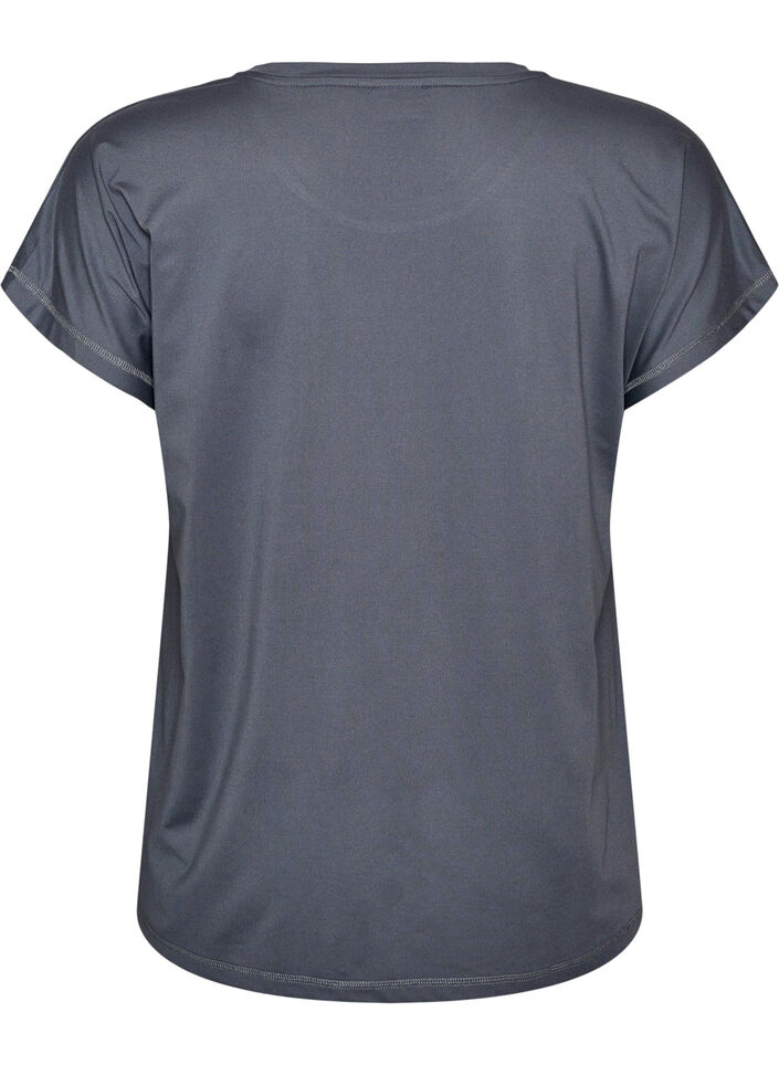 Ensfarvet tr&aelig;nings t-shirt, Gr&aring;, Packshot image number 1