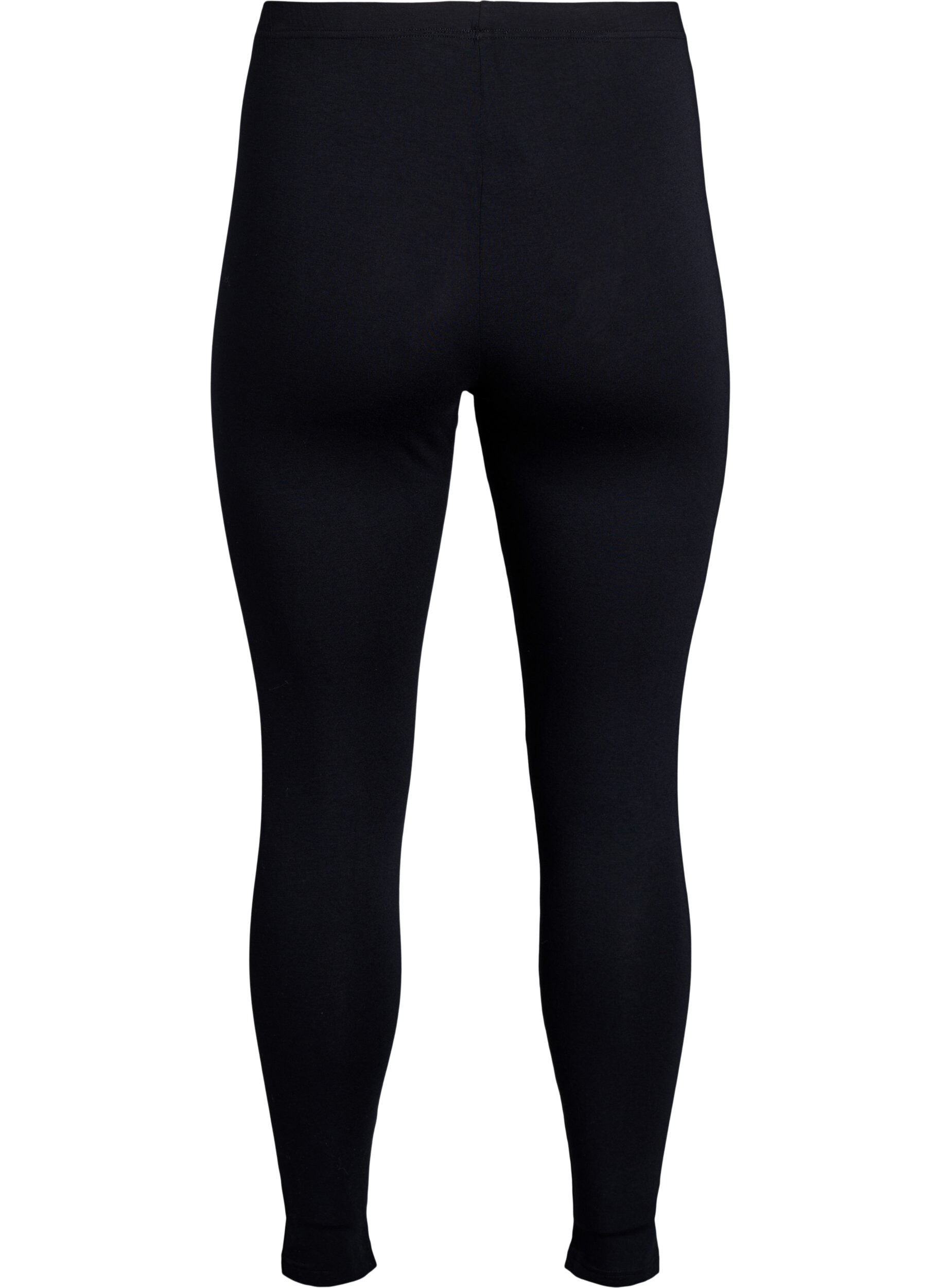 Zizzi Ankellange leggings i viskose, Sort, Packshot image number 1