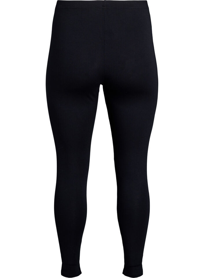 Ankellange leggings i viskose, Sort, Packshot image number 1