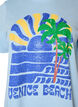 T-shirt i bomuld med print, Bl&aring;, Packshot image number 2