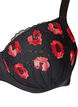 Vatteret bh med b&oslash;jle og blomsterbroderi, Sort, Packshot image number 2