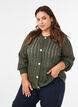 Strikket cardigan med hulm&oslash;nster, Gr&oslash;n, Model image number 0