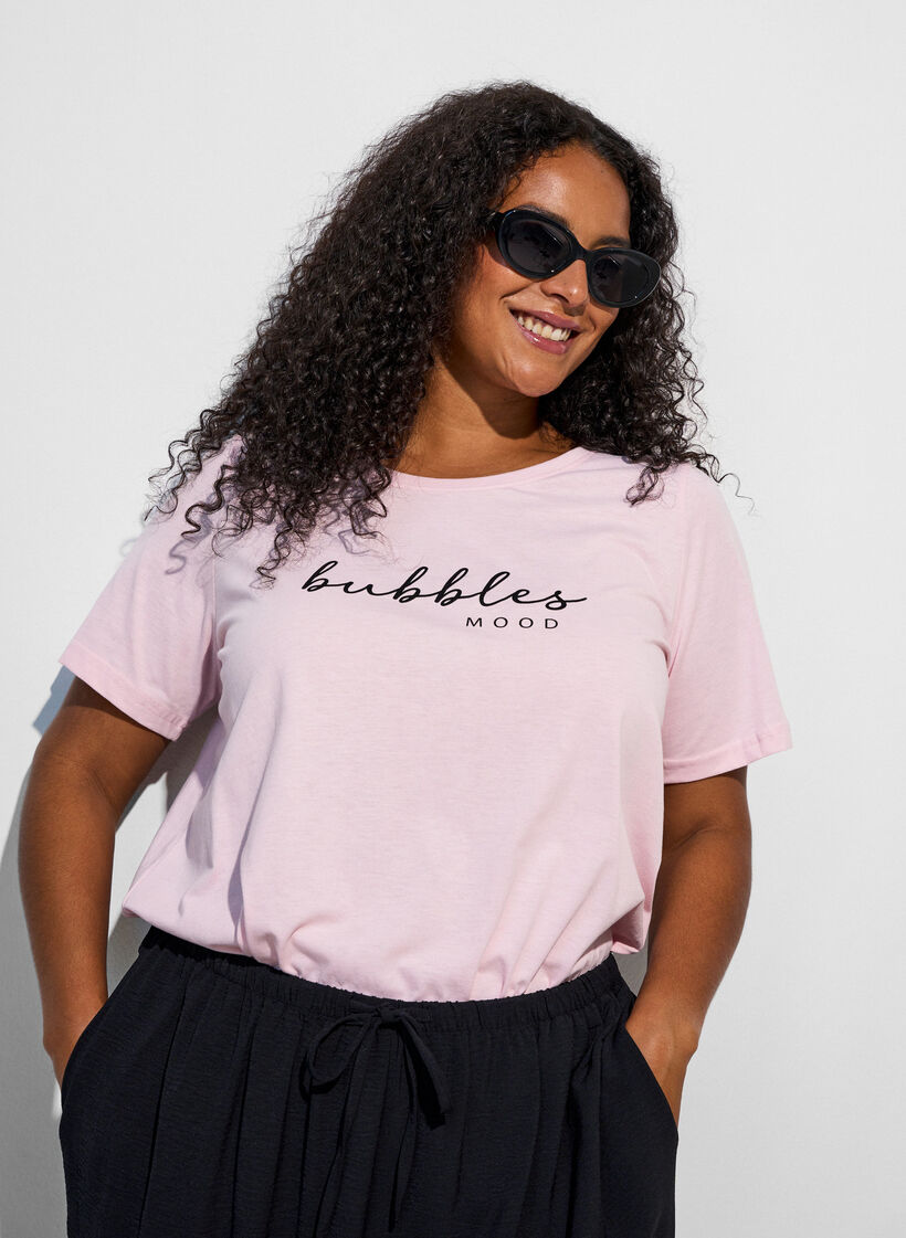 T-shirt med motiv, Lyser&oslash;d, Model image number 0