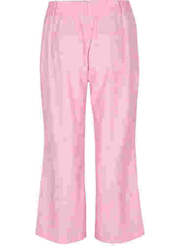 Melerede bukser med elastik og knaplukning, Rosebloom, Packshot image number 1