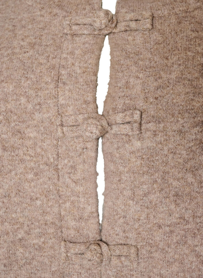 Cardigan med knudelukninger, Beige, Packshot image number 2