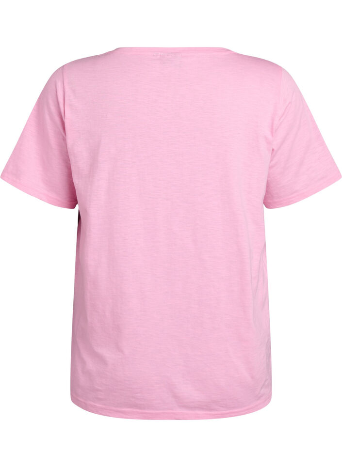 Kort&aelig;rmet basis t-shirt med v-hals, Lyser&oslash;d, Packshot image number 1