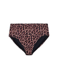 Leopard bikiniunderdel med h&oslash;j talje, Brun