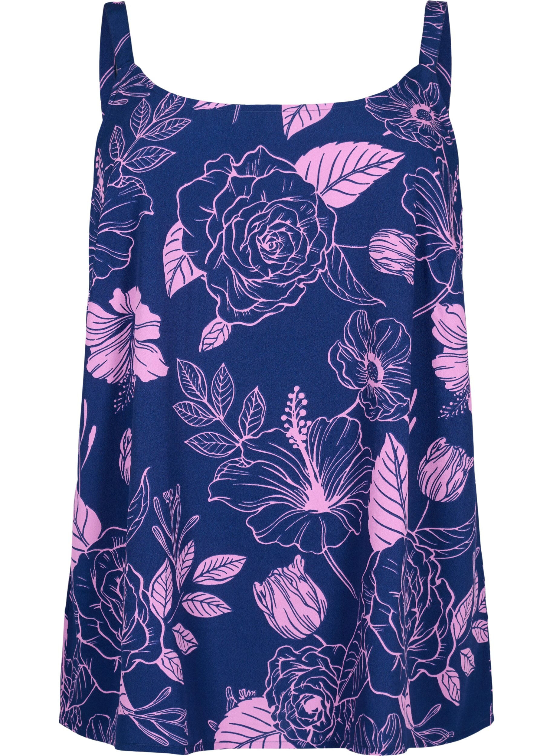 Zizzi FLASH - Top med print, Medieval Blue Flower, Packshot image number 0