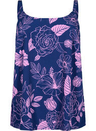 FLASH - Top med print, Medieval Blue Flower
