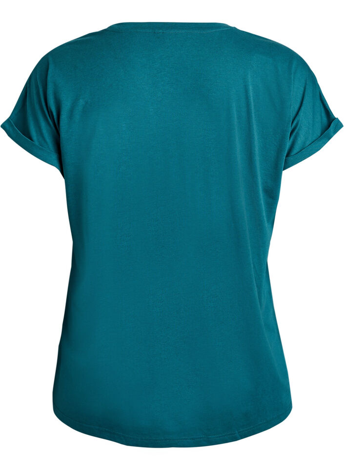 Kort&aelig;rmet t-shirt i bomuldsblanding, Gr&oslash;n, Packshot image number 1