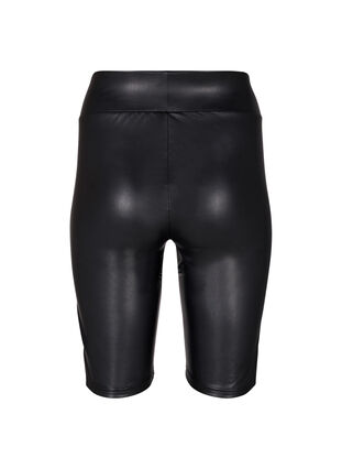 Shiny tætsiddende shorts med høj talje, Black, Packshot image number 1