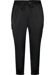 Cargobukser i satin, Black