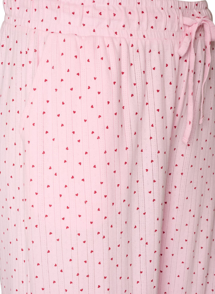 Pyjamabukser i &oslash;kologisk bomuld med hulm&oslash;nster, Lyser&oslash;d, Packshot image number 2