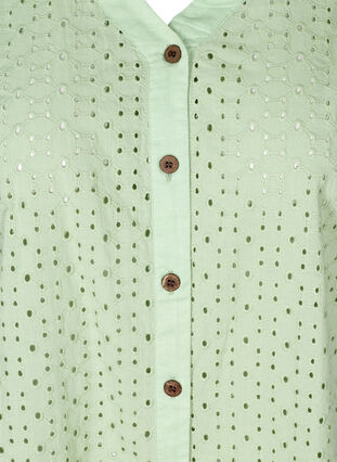 Ærmeløs skjorte med broderi anglaise, Silt Green, Packshot image number 2