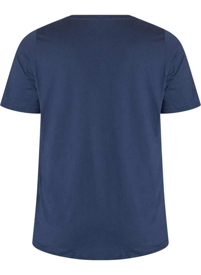 T-shirt med motiv, Bl&aring;, Packshot image number 1