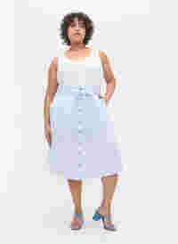 Stribet nederdel med lommer i bomuld, Blue Bell Stripe, Model