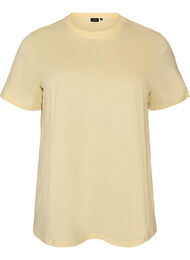 Basis t-shirt i bomuld med rund hals , Gul