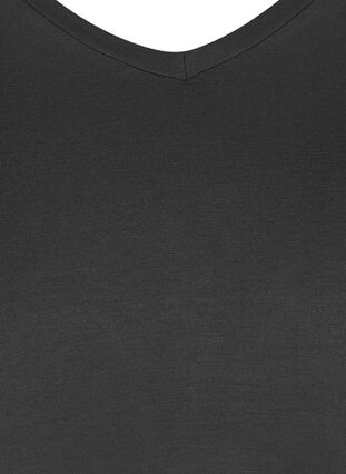 Kortærmet t-shirt med v-udskæring, Black, Packshot image number 2