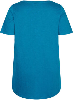 Kortærmet t-shirt i bomuld, Moroccan Blue, Packshot image number 1