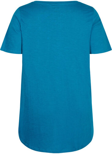 Kortærmet t-shirt i bomuld, Moroccan Blue, Packshot image number 1