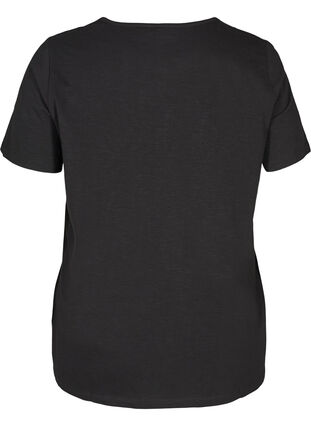 Kortærmet t-shirt med broderi anglaise, Black, Packshot image number 1