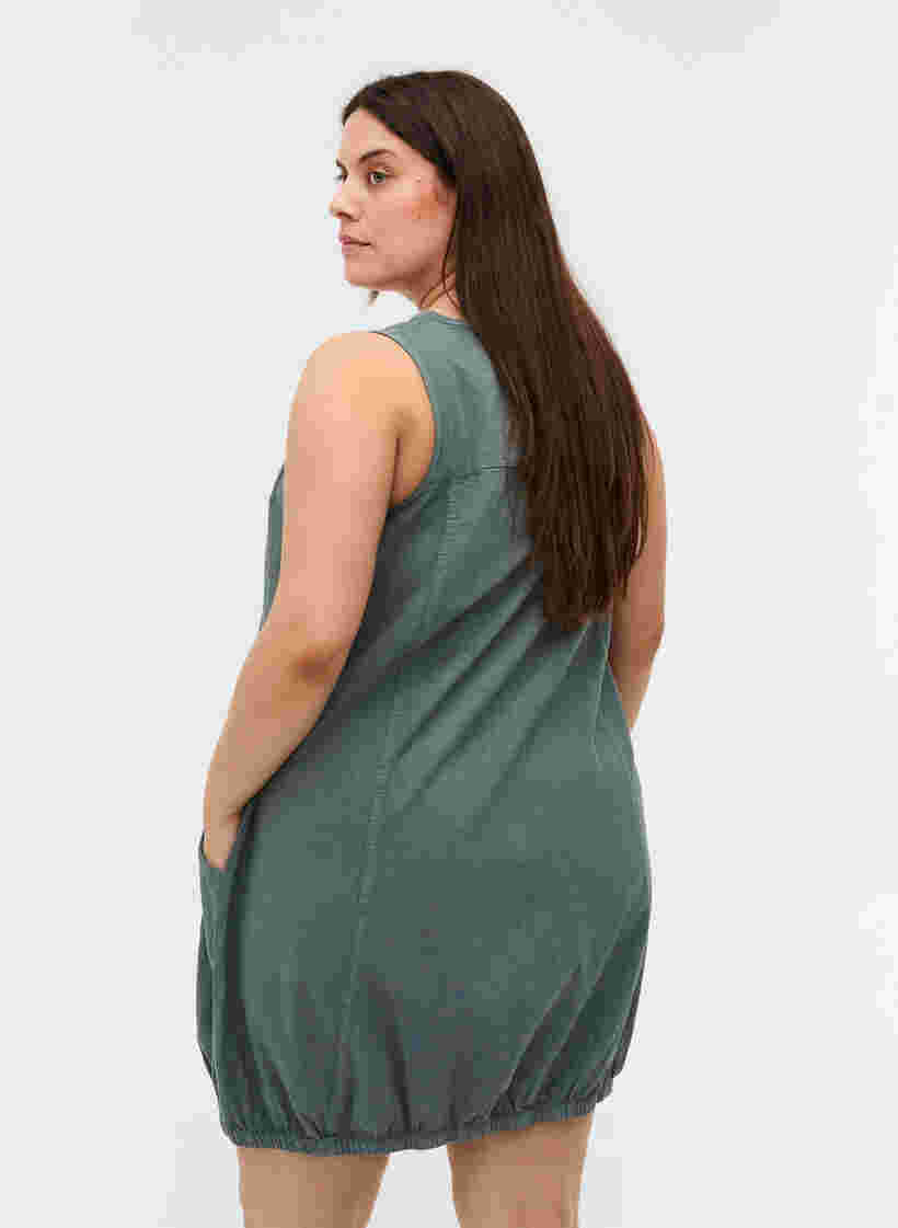 Ærmeløs kjole i bomuld, Balsam Green, Model image number 1