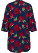 Blomstret kjole i viskose med fl&aelig;ser, Bl&aring;, Packshot image number 1