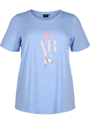 Bomulds t-shirt med tekstprint, Serenity w. Paris, Packshot image number 0