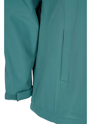 Softshell jakke med aftagelig hætte, Sagebrush Green, Packshot image number 3