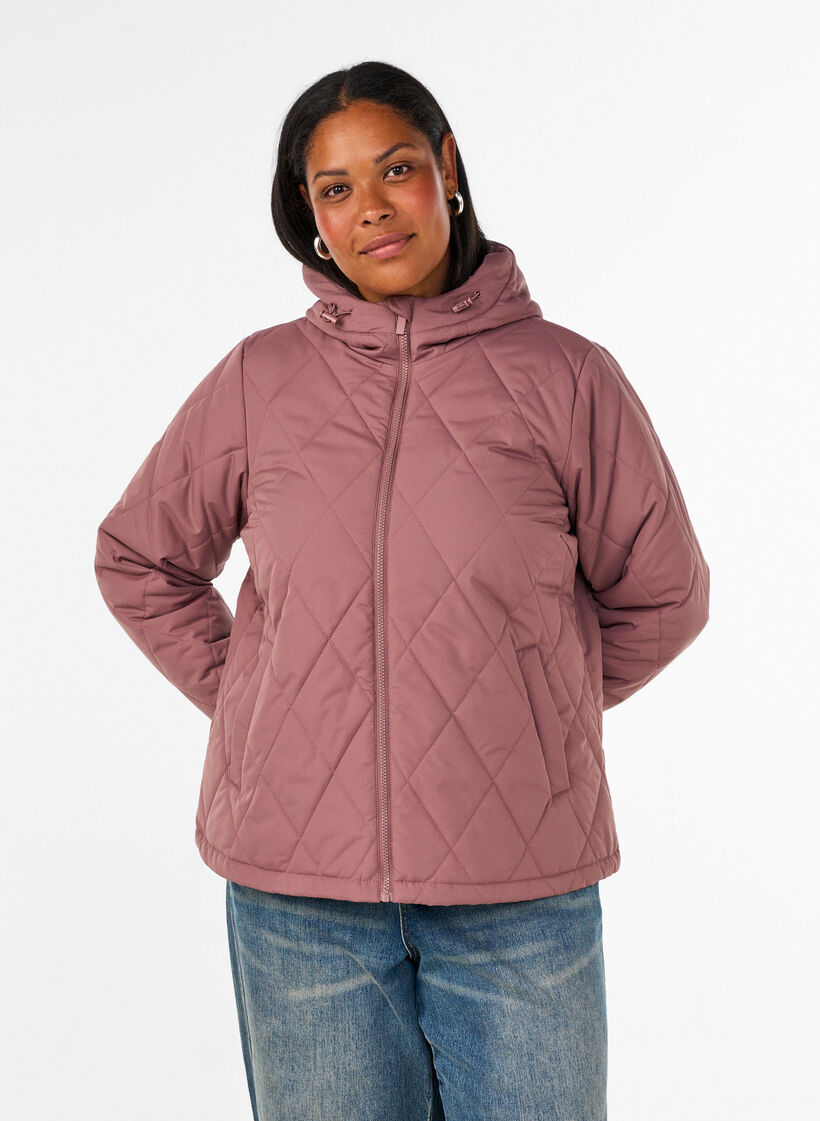 Let vatteret jakke med diamantquilt, Lyser&oslash;d, Model image number 0
