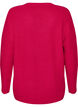 Lang ribstrikket bluse med V-hals, Lyser&oslash;d, Packshot image number 1