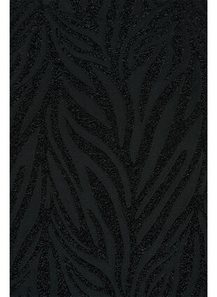 Mønstret kjole med glitter og korte ærmer, Black/Black Lurex, Packshot image number 2